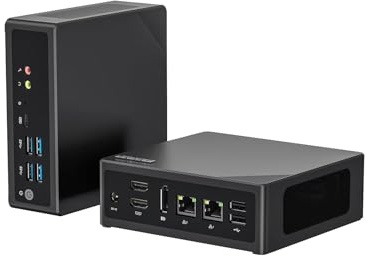 ESIMOER Mini PC i3-N305, Mini Stationär Dator Win 11 Pro, 8 GB DDR5 256 GB NVME SSD, 4K Trippelskärm (2HD+1DP), WiFi6 BT5.2, Dubbla Gigabit LAN, 6 USB Portar för Hemmakontor