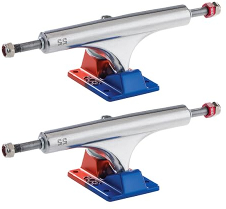 ACE AF1 Skateboard Trucks - Skateboarders Favorite Skate Trucks | Pro and Beginner Trucks for Street, Park, and Bowl Skateboarding (Blue/Orange Polished, 55 AF1 (8.5))