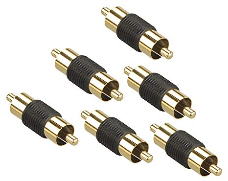 VCE 6 x vergoldete Cinch-Stecker auf Cinch-Stecker