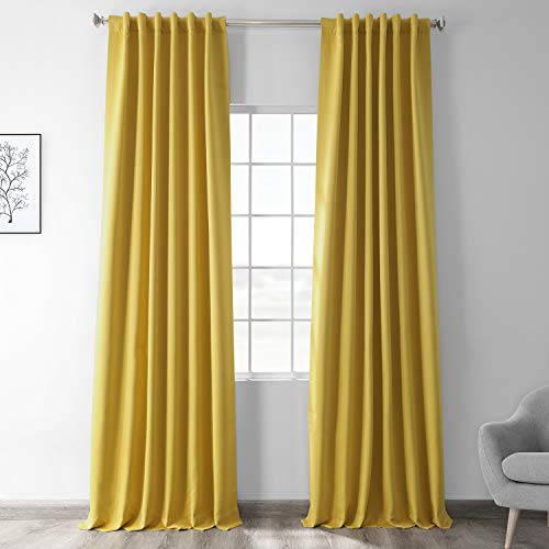 HPD Half Price Drapes Curtain For Room Darkening 50 X 96 (1 Panel), BOCH-171105-96, Solarium Yellow