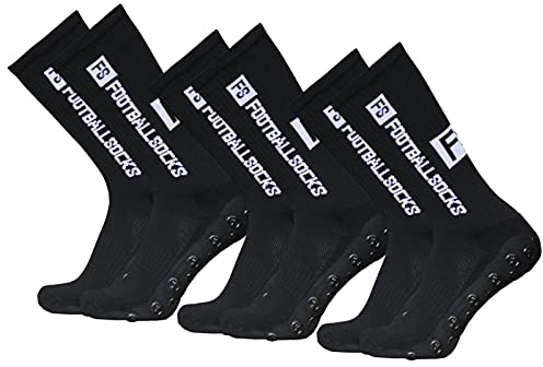 Lixada Fußballsocken Kinder Herren Stutzen Stutzenstrumpf,Unisex Outdoor-Sport-Laufsocken Kompressionsstretch-Socken Sportliche Fußball-Fußball-Socken Anti-Rutsch-Socken mit Griffen,3 Paar（39-46）