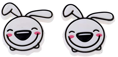 Sharplace 2Pcs Amortisseurs de Vibrations pour Raquette de Tennis de Sport en Silicone de Qualité érieure, Lapin Blanc, comme décrit