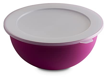 Omada Design grand bol de cuisine avec couvercle de 6,5 l, antibactérien, léger, incassable, lavable au lave-vaisselle, ligne Sanaliving