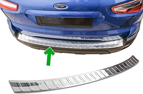 Paraurti posteriore valido per Ford ECOSPORT II | Dal 2017+ acciaio inox cromato protezione per bordo del bagagliaio di carico