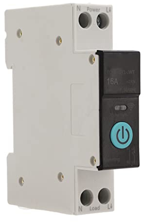 Ejoyous WLAN Schutzschalter AC 230V, Wifi Relais Sicherungsautomat Smart Wifi Leitungsschutzschalter Schutzschalteranzug für DIN35 Hutschiene Wohnhäuser Gewerbeimmobilien (25A)
