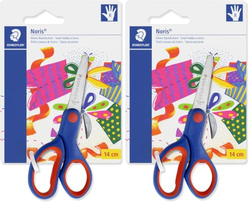 Staedtler Noris Club 965 14NBK - Tijeras para niños diestros de 14 centímetros, Multicolor (Paquete de 2)