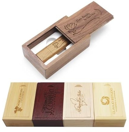 Personlig USB-minne + massiv träpresentask med gravyr önskad text hjärta kärlek bröllop önskad gravyr minnessticka 32/64/128 GB 3.0 presentidé individuell (valnöt, 128 GB 3.0)