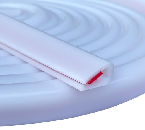 Kantenschutz Blech Selbstklebend 3mm x 3 Meter Kantenschutzprofil Türkantenschutz Auto Weiß Fassungsprofil Gummi für Autotüren Türen Fenster Metallplatten Glasplatten(3 Meter, 3MM)