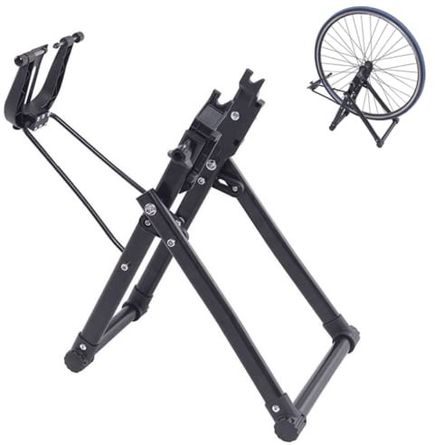 Bicycle Stand Bike Maintenance Stand，Bike Wheel Truing Stand, Foldable Bicycle Repair Stand Rear Wheel Balancing And Rim Truing Repair Stand Fit 16-29, 700c Wheels For Home Maintenance}