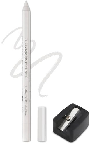 Jutqut Gel Eyeliner Matte, Weiß Wasserfest Kajalstift, Waterproof Long Lasting Liner Stick, Glitzer Kajal Stift Wischfest, Crème Glatt Metalisch Lidschattenstift, Wasserfester Eyeliner For Women