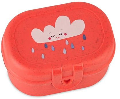 Koziol PASCAL MINI DREAMS Snackbox | Lunchbox mit Clipverschluss | für Kinder | biozirkulärer Kunststoff, bruchfest, spülmaschinengeeignet | Schule, Kindergarten, Kita, Reise (organic coral red)