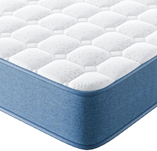 wowttrelax Double Mattress, 8 Inch Gel Memory Foam Hybrid Mattress with 7-Zone Orthopaedic Pocket Sprung, Hypoallergenic OEKO-TEX Certified, Medium Firm (135x190x20cm)