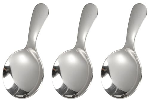 3 Pcs Stainless Steel Short Handle Spoons Mini Short Handle Spoon Stainless Steel Coffee Spoons Short Handles Tea Coffee Scoop Sugar Spice Spoon for Kitchen