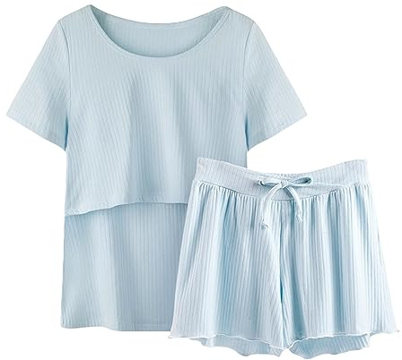 Camisón de maternidad para dormir, pijama, manga para lactancia, camiseta y conjunto de camiseta para bebé, pantalones cortos, maternidad