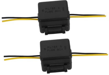 Vaguelly Filtro de Potencia Reducción de Ruido y Mejora de Audio para Coche 12v 2piezas Material Metal y Plástico, para Sistemas de Audio y Vídeo del Automóvil