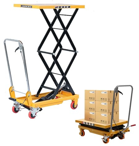 Elevador Manual de Tijera, Plataforma Elevadora para Motos, Mesa Hidráulica Plegable, Ligera y Portátil, para Taller y Logística,150KG