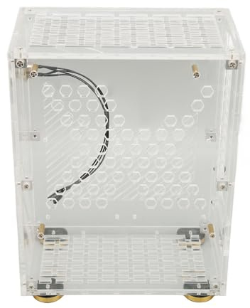 CHICIRIS Mini Caso ITX 4.3L Materiale Acrilico Pannello Laterale Trasparente Micro ITX PC Case per Appassionati di Fai -da -te (Trasparente)