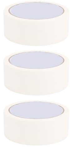 Pssopp 3 Pièces de Masquage Adhésif de Peinture, étanche à L'eau et Efficace pour Empêcher la Peinture Ruban de Peintre Multifonctionnel sans Repos pour un Usage Général(35mm 20m) (WHITE)