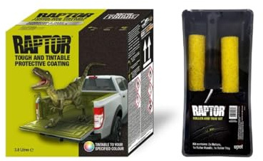 Charging Racer U-POL RAPTOR Rivestimento Protettivo in Uretano 2K, Trasparente, 4 Bottiglie da 3,79 Litri, con Indurente, Resistente a UV e Corrosione, incluso Set di Scooter e Vassoi