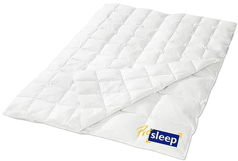 HANSKRUCHEN® Pro Sleep Daunendecke 200x200 cm - 4 Jahreszeiten / Ganzjährig - Made in Germany Kassettendecke aus 100% Baumwolle - Allergiker geeignet