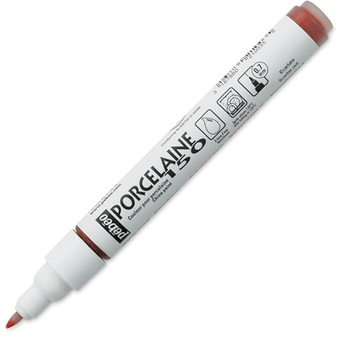 Pebeo 150 - Pennarello per ceramica e porcellana, Colore: Rosso Scarlatto