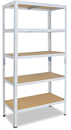shelfplaza® 230x70x30cm HOME Schwerlastregal weiß/Metallregal mit 5 Böden/Kellerregal Metall, Garagenregal, Werkstattregal oder Regal Lagerregal/Steckregal Metall mit 175kg Tragkraft