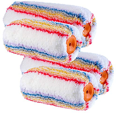 KADAX Juego de rodillos de pintor (20 cm + 25 cm, pelo largo, para interiores y exteriores, pintura para fachadas, poliacrílico, rodillo de barniz, rodillo de pintura)