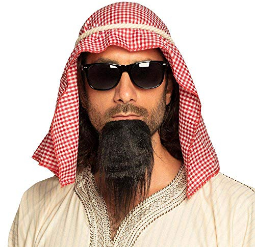 Boland 81034 - Kostümset Scheich, Kopftuch, Seil, Partybrille, Spitzbart, Araber, Sultan, Mottoparty, Karneval