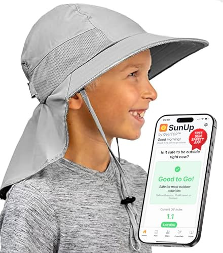 GearTOP Sun Hats for Kids UPF 50+ Kids Sun Hat with Neck Flap Swim Hat for Boys & Girls