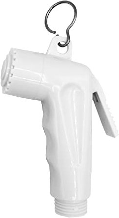 Shop SoftAir® Doccetta Doccia Bianca o Cromata in ABS Pulsante a Leva Soffione con Anello di appoggio per Barca Imbarcazione Yacht Made in Italy (Colore Bianco)