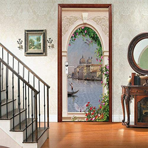 3D Paesaggio Di Venezia Foto Della Porta Adesivi Per Porte Poster Per Porte Carta Da Parati Per Porte Murales Per Porte Door Art Adesivi Murali Per Porte 77 X 200 Cm Decorazione Porta Per Soggiorno C