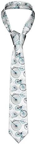 Cravate en soie pour homme - Rétro - Imprimé vélo - Tendance décontractée - Pour mariages, mariés, garçons d'honneur, missions, danses, cadeaux, noir, taille unique, Noir, taille unique