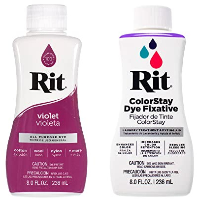 Rit Dye – 237 ml, flüssige Stofffarbe für Kleidung, Dekoration und Handwerk – Violett mit Farbfixiermittel