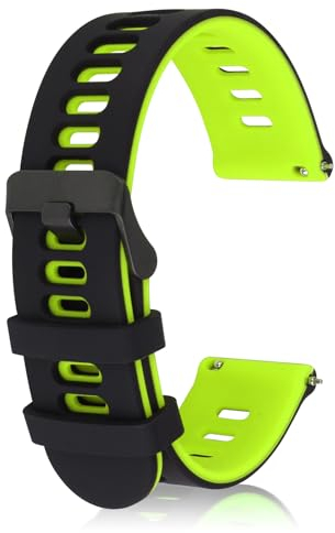 Amaxiu Silikon-Uhrenarmband Mit Schnellverschluss - Universal Sport-Ersatzband für Männer Und Frauen, Schwarze Schnalle, 9.8+12.6cm Lang