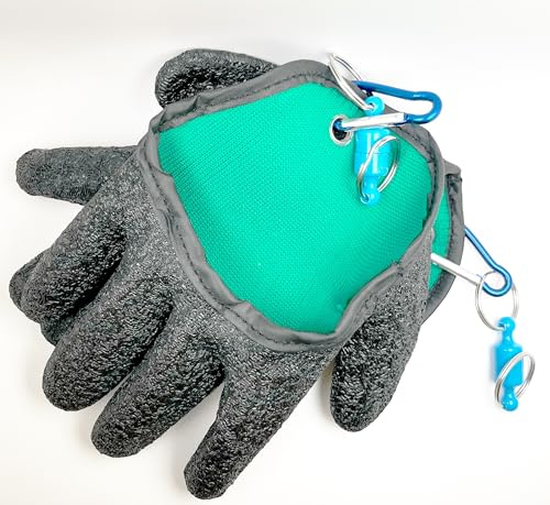 CuiCanfla Angelhandschuhe, wasserdichte Angelhandschuhe 2 Stück Stichfeste, Stichfeste Bissfest, wasserdichte Handschuhe mit Magnetverschluss für Den Sicheren Umgang mit Hecht Wels
