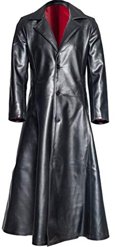 Men's Gothic Steampunk Windbreaker UK Clearance Men Medieval Trench Coat Leather Full Length Jackets Long Sleeve Outerwear Lapel Neck Coats Loose Fit Jacket Motorcycle Jackets Victorian Retro Coat