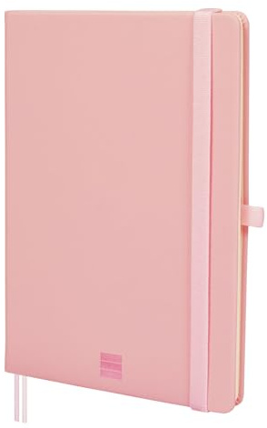 Finocam - Cuaderno Nexo Tapa Dura Dotted-Punteado Rosa | Cuaderno A5 de Hojas Microperforadas | Bolsillo y Portabolígrafo | 72 Hojas,Ideal para Bullet Journal
