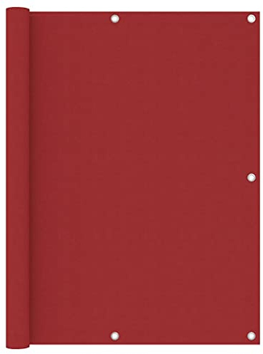 Myheimly Balkon Sichtschutz, Balkonbespannung mit Ösen Seil, Wasserfeste Balkonabdeckung, Balkonverkleidung für Balkon Terrasse,Rot,120 x 400 cm
