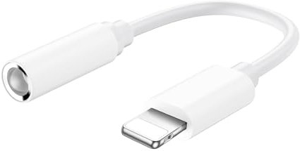 [MFI Certified] Lightning to 3.5mm Headphone Jack Adapter, iPhone 3.5mm Headphone Adapter iphone Dongle Aux Audio Cable Earphone Converter Compatible with i-Phone 14/13/12/SE/11/X/8/7 Support All iOS