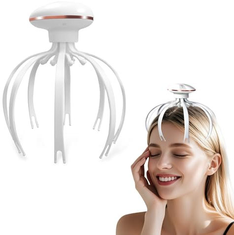 Premium Kopfmassage Spinne, 2025 Neu Elektrisches Kopfmassagegerät, Head Massager Scalp mit 8 Massageköpfen und 3 Massagemodi, tragbare kabellose Kopfmassage, Massagespinne als Geschenk