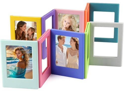 OIXEYA Set da 10 mini cornici per foto magnetiche per Polaroid Instax Mini, cornici magnetiche per foto Polaroid, piccole cornici magnetiche per foto e cartoline