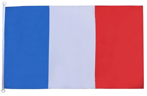 AZ FLAG Pavillon France 150x100 cm Maille Bloquée Anneaux Plastique | Usage extérieur et nautique Pavillon nautique français résistant aux intempéries avec coutures doubles et bords renforcés