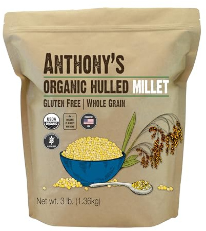 Anthony's Organic Hulled Millet, 3 lb, Gluten Free, Grown in the USA