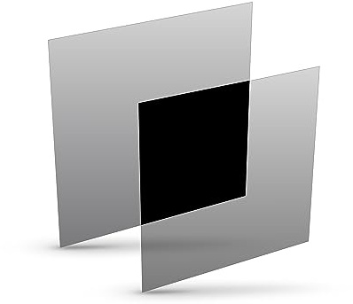 ScreenTech Polarisationsfolie 50 x 50 x 0,4 mm | Zirkular 0°/0° | 2 Stück-Set (Links/Rechts) | Nicht Klebend | Polarisationsfilter Typ ST-37 aus DE