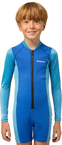 Cressi Kids Long Sleeve Swimsuit Kinder Unisex Shorty Neoprenanzug Ultra Stretch Blau L (4 Jahre)