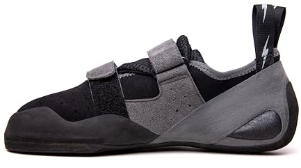EVOLV Men's Defy Rock Climbing Shoes - Sport, Bouldering, Indoor Climbing - Black/Gray - 6.5