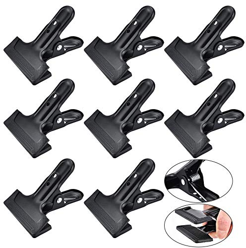 AFASOES 8 PCS Pince à Ressort en Métal Pinces Studio Photo Pince Fond Studio Photo Heavy Duty Pinces à Ressort 10.5 * 7.8 * 6.5cm pour Photo Fond Studio de Photographie Travaux du Bois - Noir