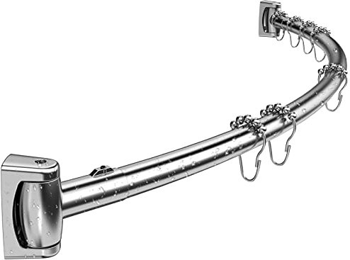 Misounda Duschvorhangstangen Rundbogen Halterung 140-200cm, 304 Edelstahl Einziehbare Gardinenstange Badewanne Schiene, FüR Badezimmer, Balkon, Umkleidekabine.