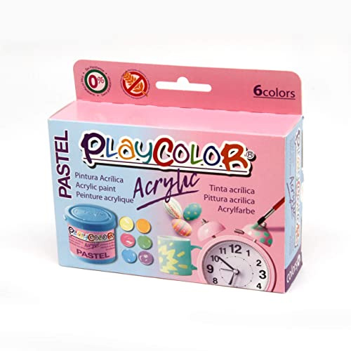 PLAYCOLOR Acrylic Pastel 40ml - Pintura Tempera - 6 Colores sutidos - 20521