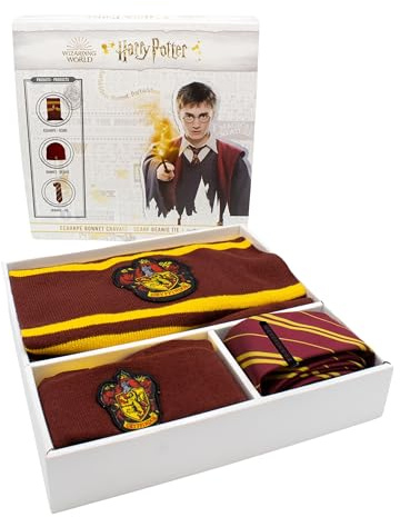 Harry Potter - Gorro - Bufanda - Corbata - Pasador de corbata Caja de Gryffindor